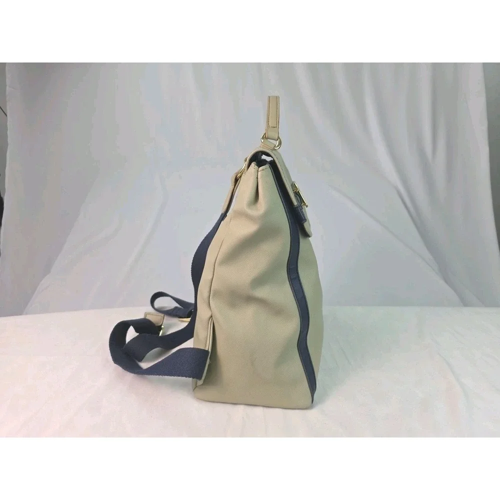 Tommy Hilfiger Cream and Navy Leather Backpack